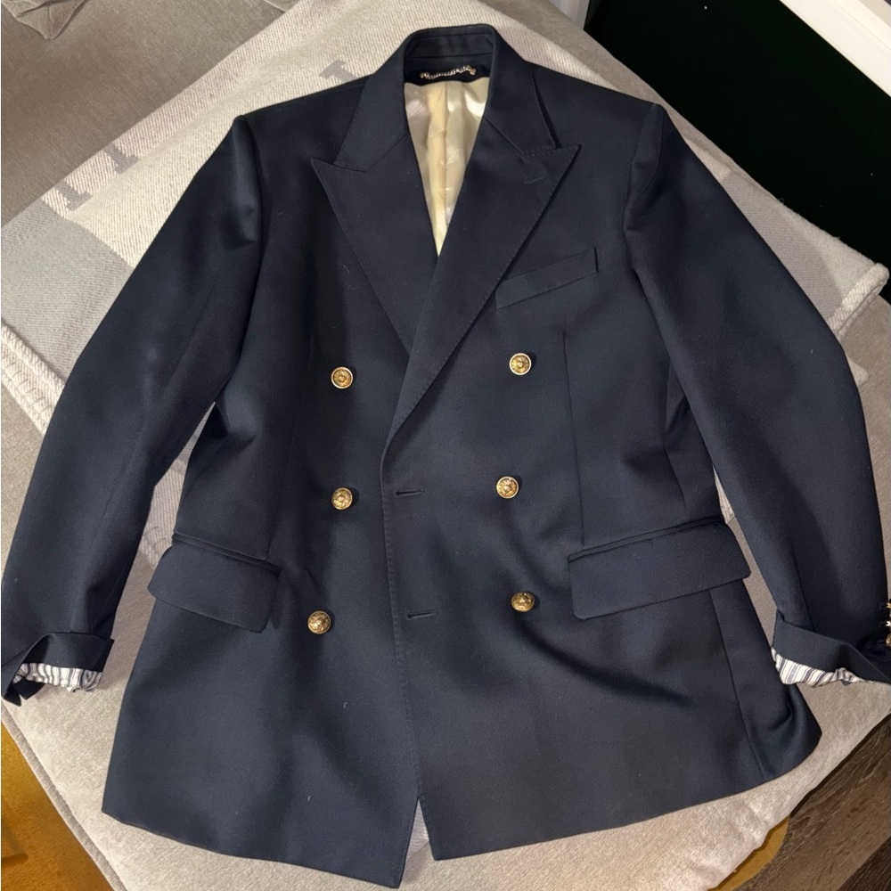 Golden Goose cream satin-lined blazer with black exterior